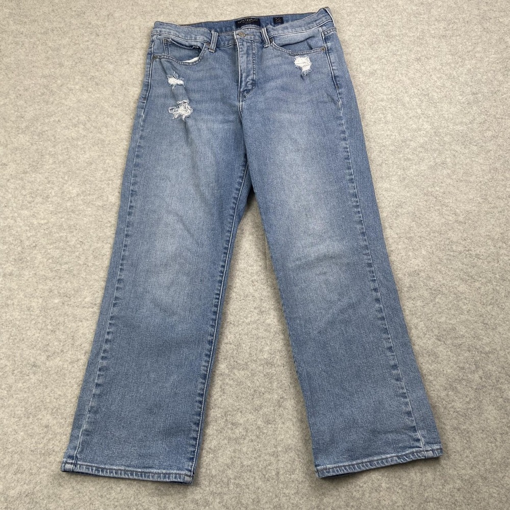Lucky Brand Jeans Womens 12 (30x25) Light Wash High Rise Straight Zoe Distressed